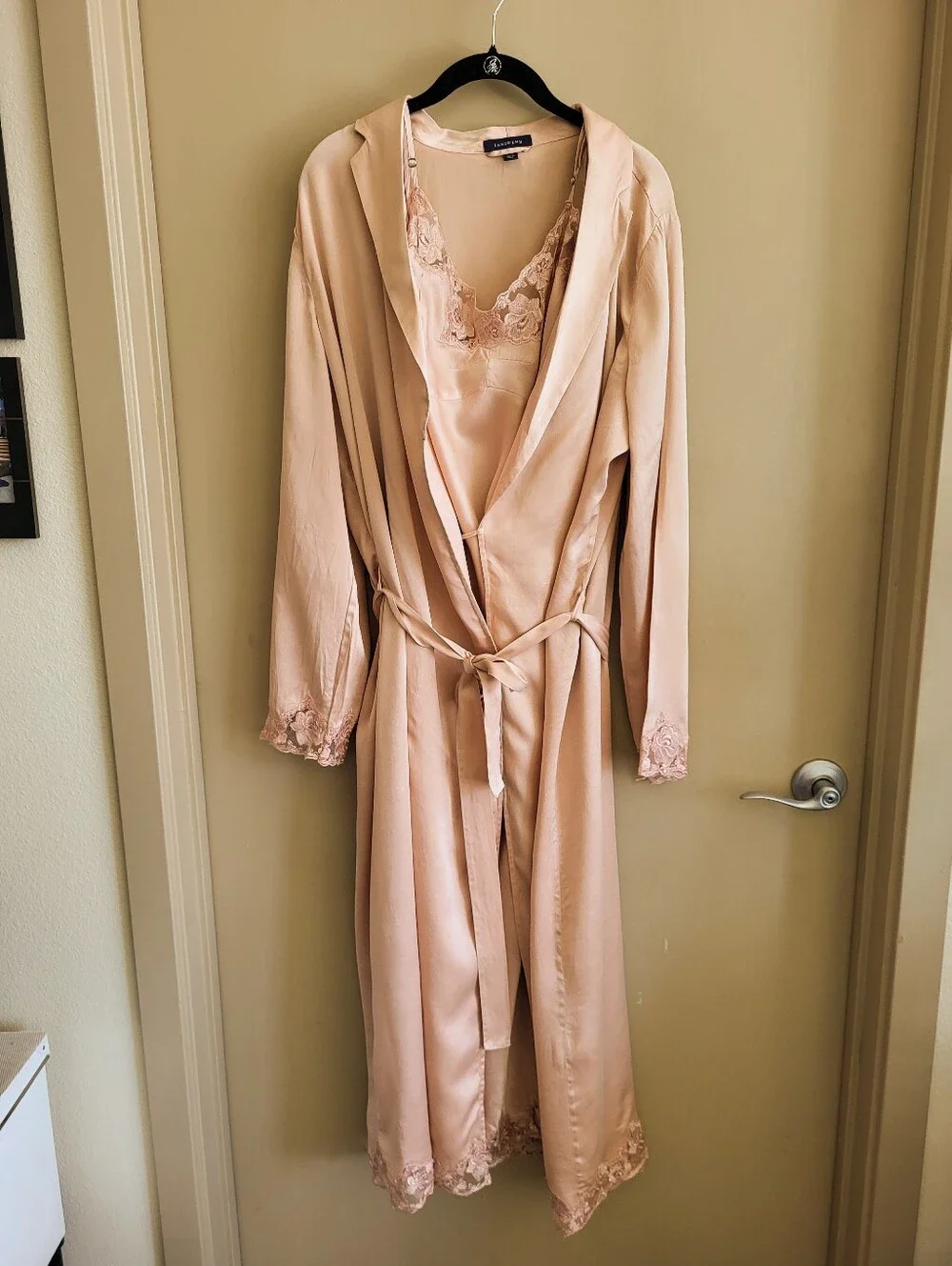 Vintage 100% Silk Blush Pink Robe & Nightgown Set | Sandwashed Silk